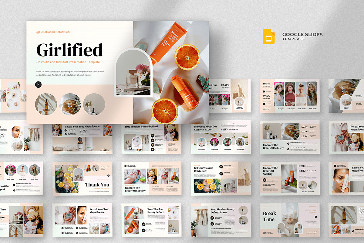 Beauty Cosmetic Google Slides Template | Nulivo Market