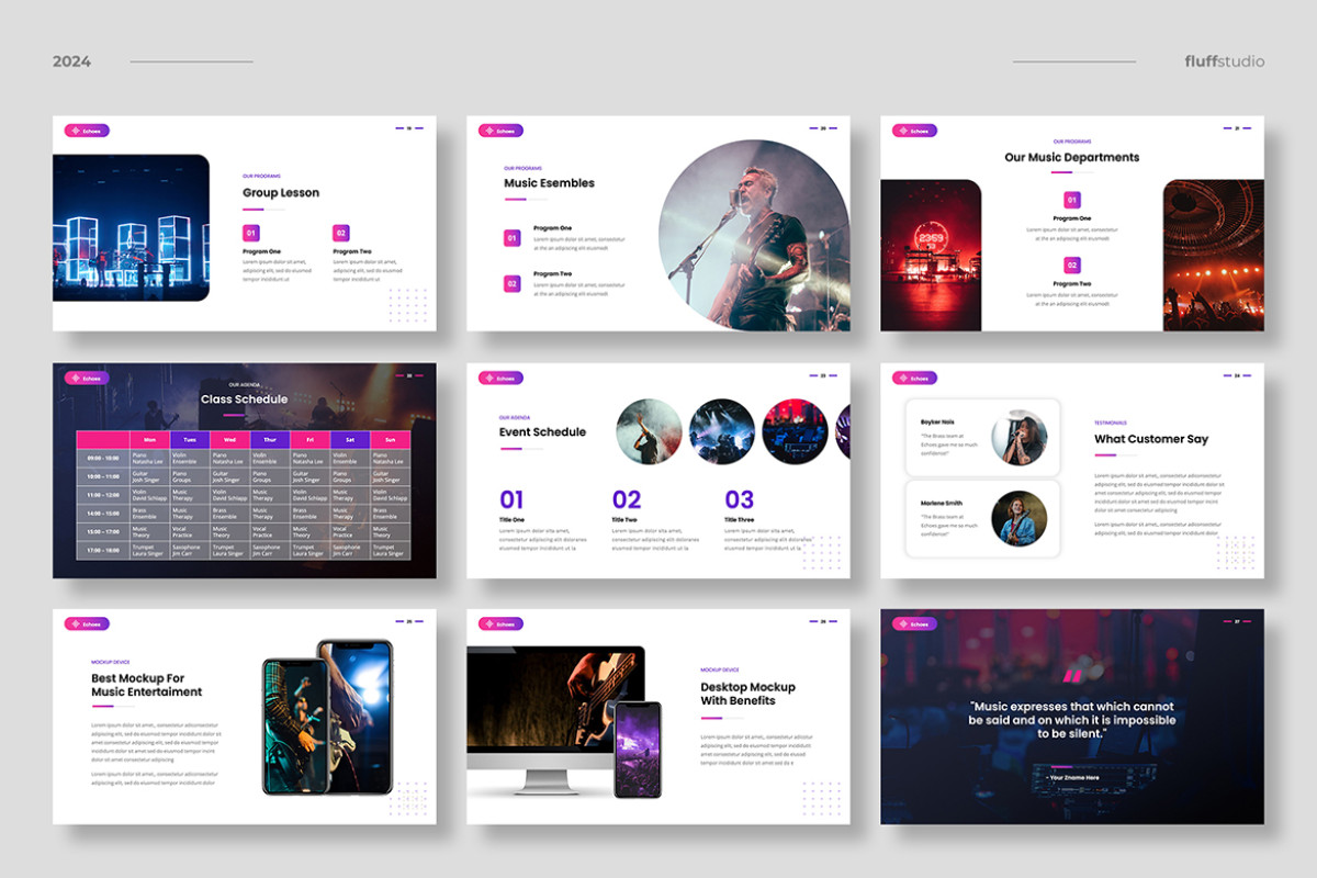 Music Performance Slide Music School Google Slides Template | Nulivo Market