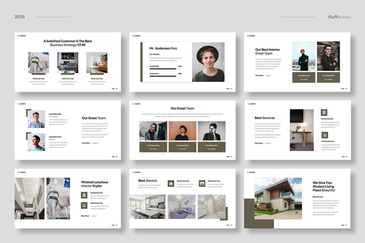 Properties Slide Design Real Estate & Interior Design Google Slides Template | Nulivo Market