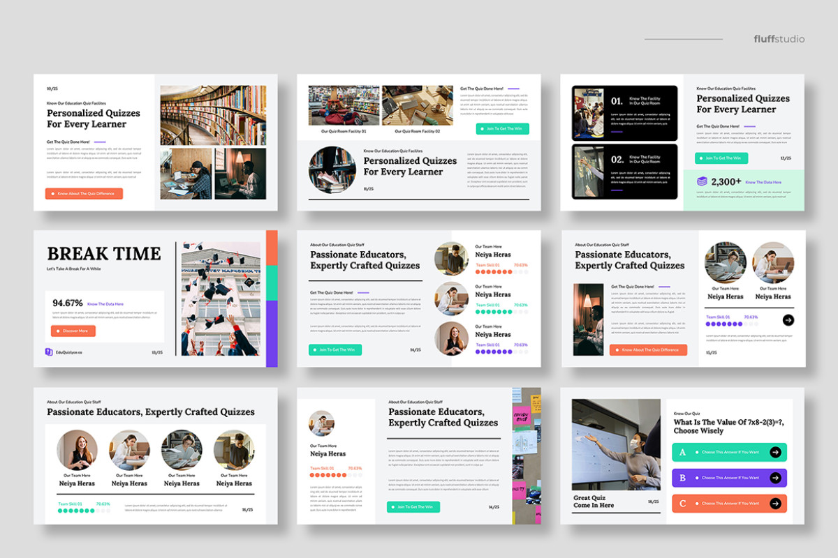 Educational Quiz Google Slides Template | Nulivo Market