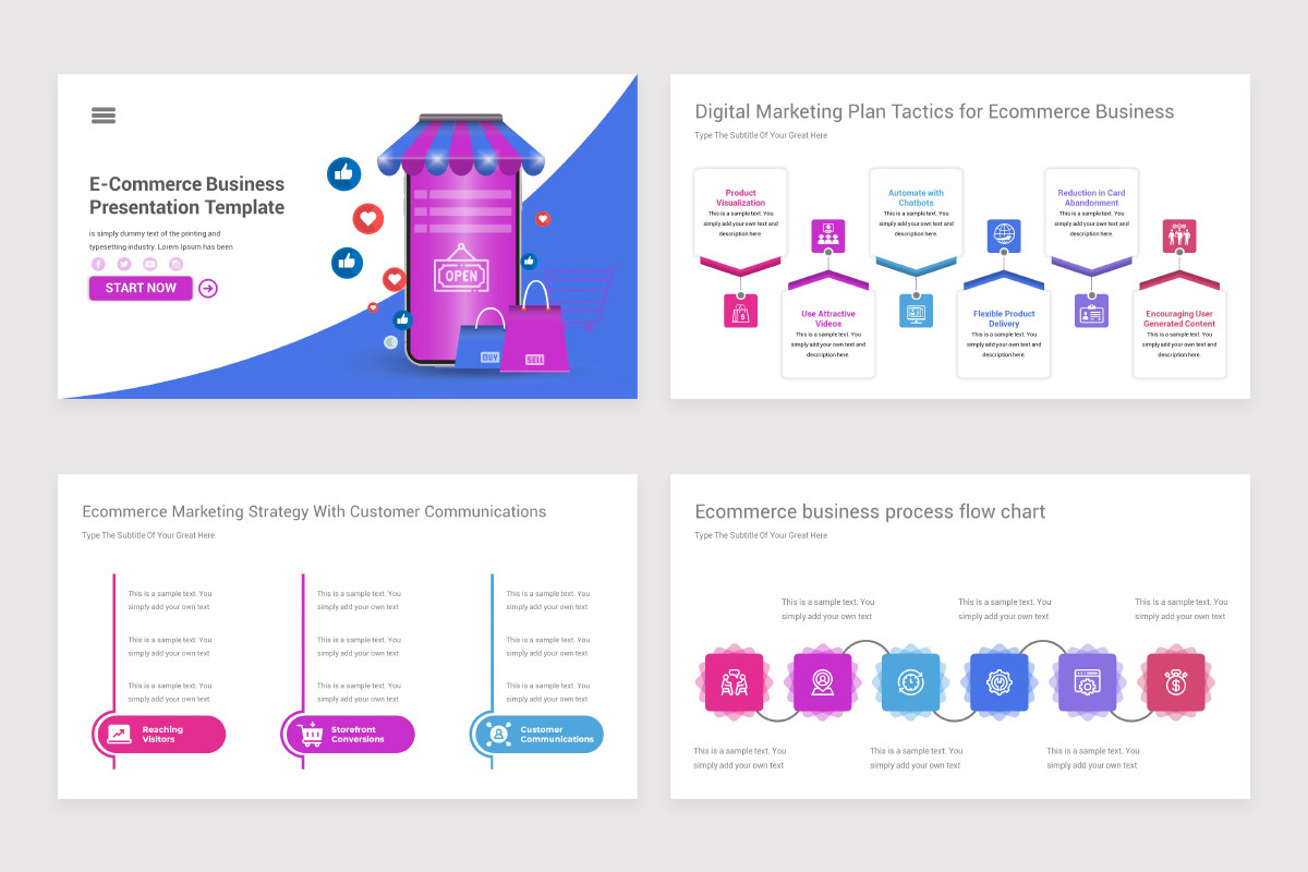 Commerce Presentation E-Commerce Business Powerpoint Presentation Template | Nulivo Market