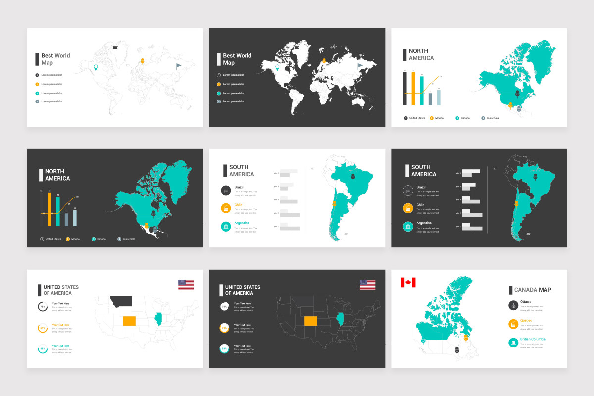 Slide Examples Map Maps Google Slides Presentation Template | Nulivo Market