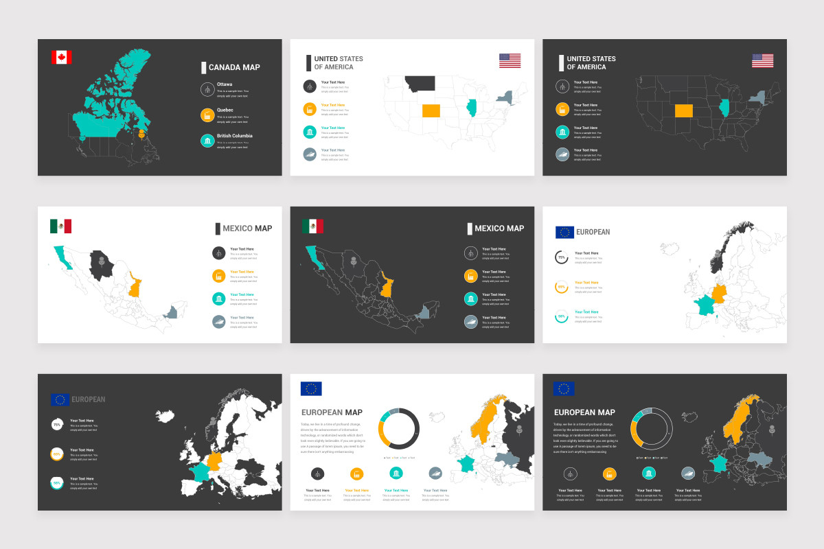 Slide Examples Map Maps Google Slides Presentation Template | Nulivo Market