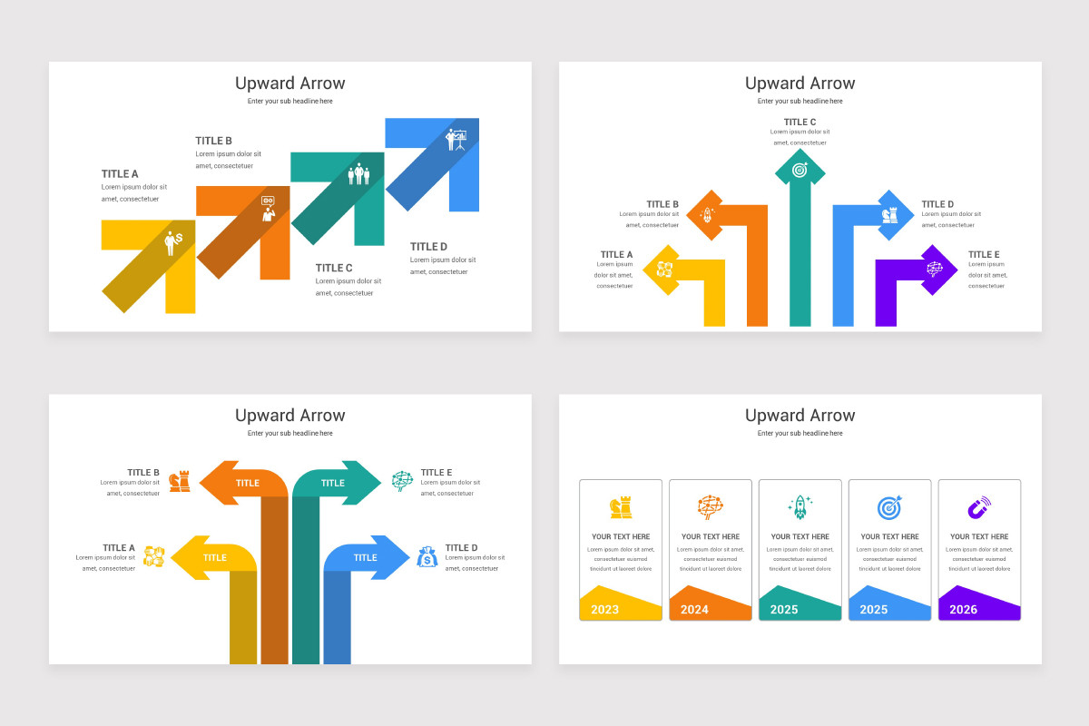 Upward Arrow Diagram PowerPoint Template | Nulivo Market