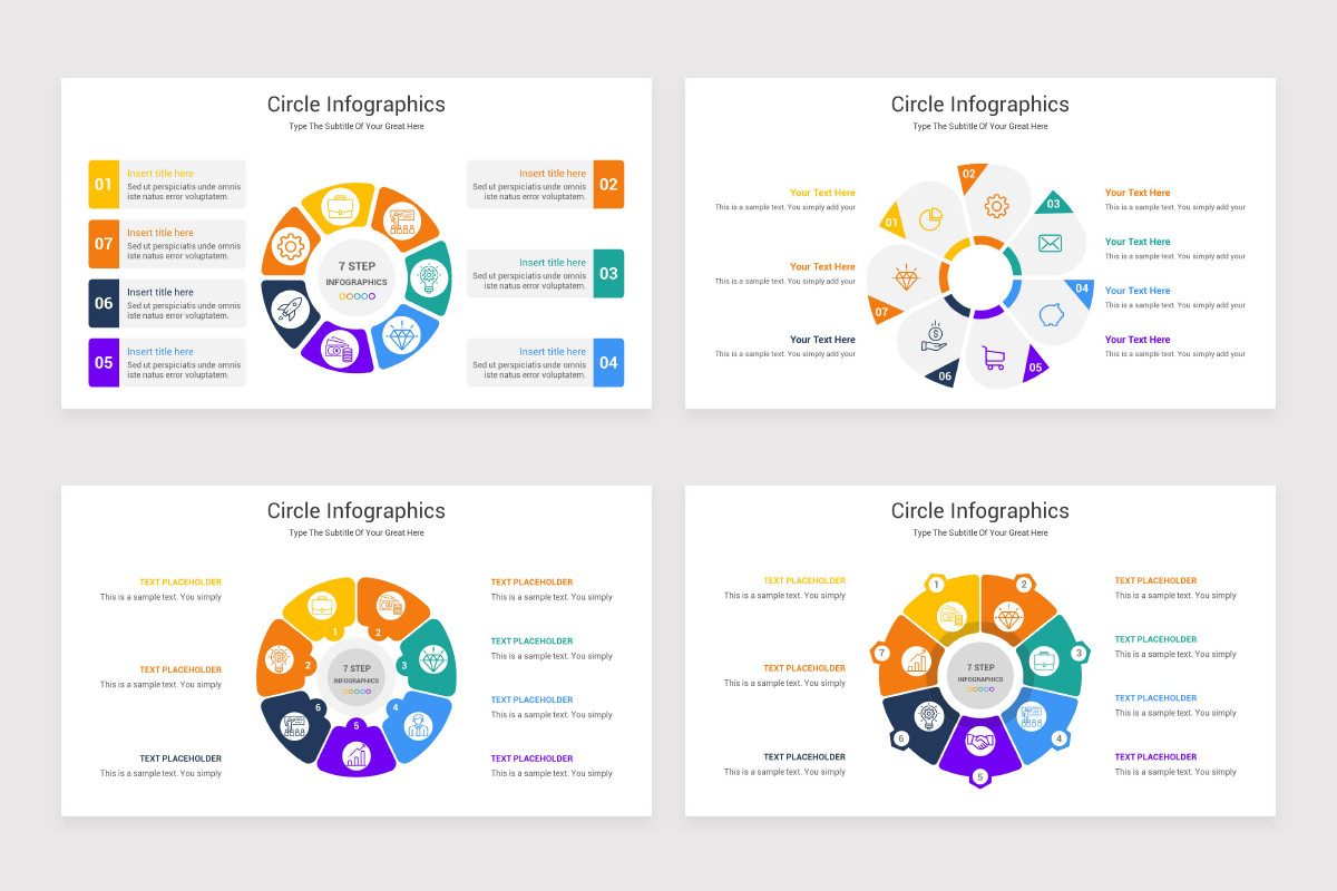 Circle Segments 7 Sections PowerPoint Template | Nulivo Market