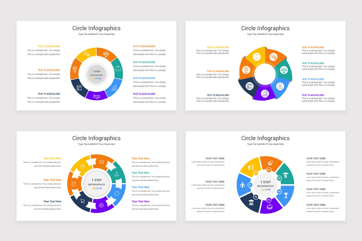 Circle Segments 7 Sections PowerPoint Template | Nulivo Market