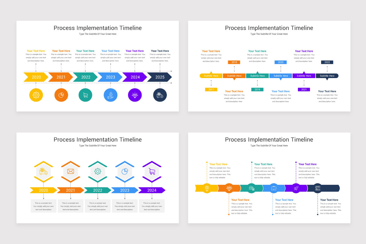 Process Implementation Timeline PowerPoint Template | Nulivo Market