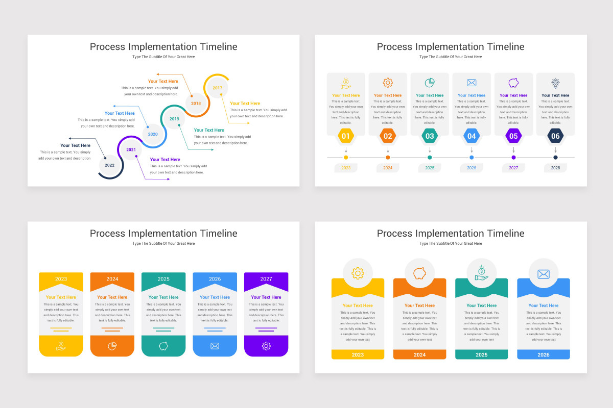 Process Implementation Timeline PowerPoint Template | Nulivo Market