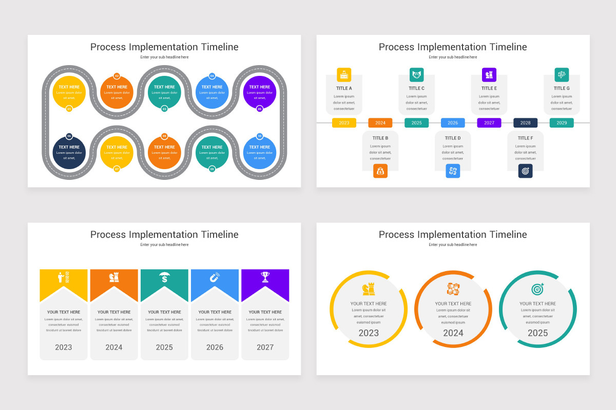 Process Implementation Timeline PowerPoint Template | Nulivo Market