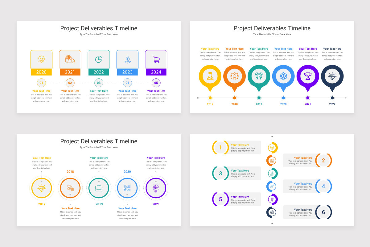 Project Deliverables Timeline PowerPoint Template | Nulivo Market