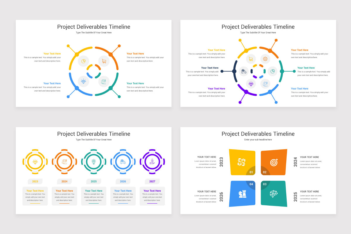 Project Deliverables Timeline PowerPoint Template | Nulivo Market