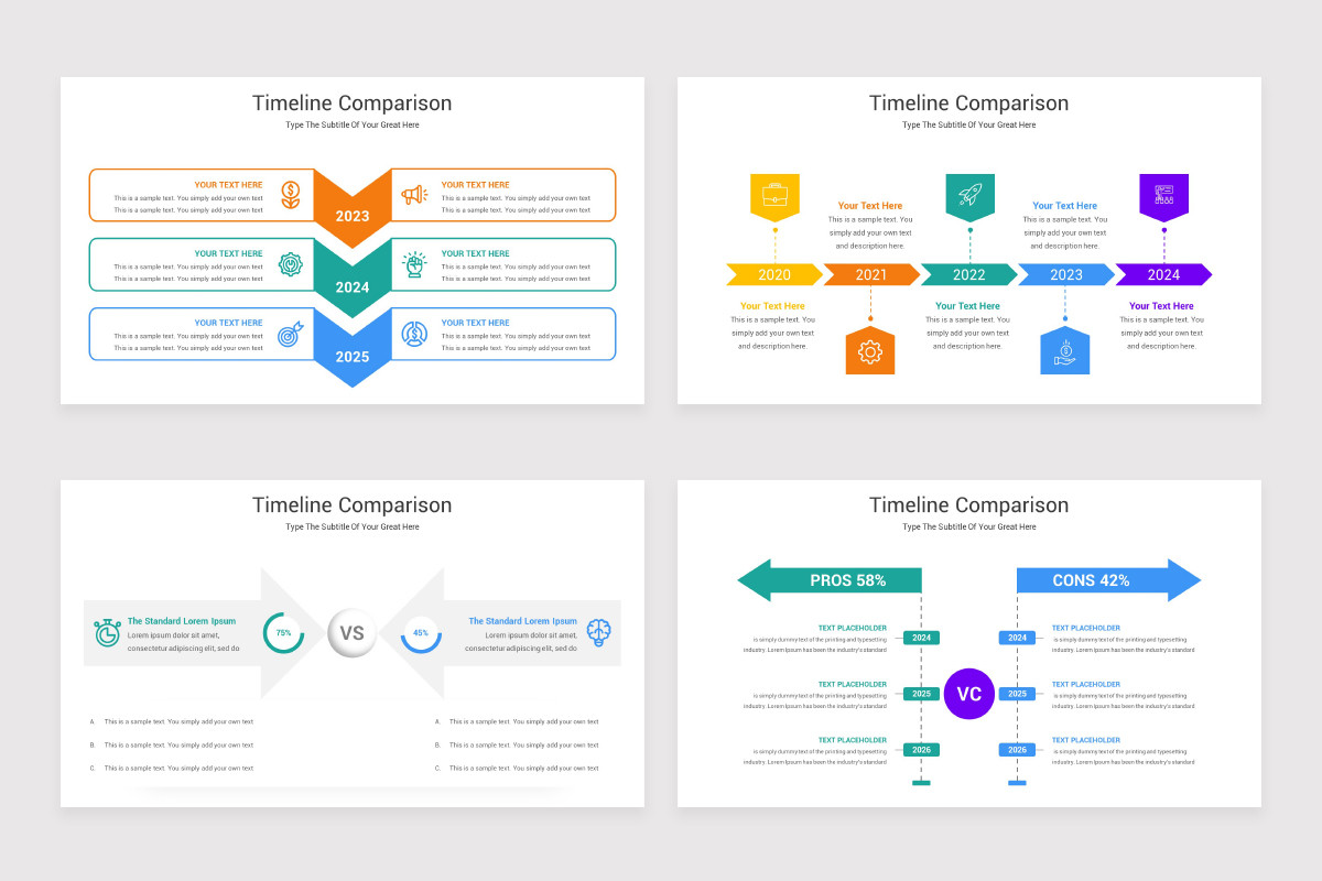 Timeline Comparison PowerPoint Template | Nulivo Market