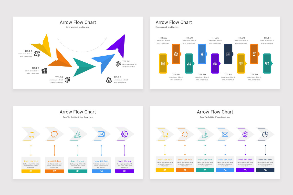 Flow Chart Slide Example Arrow Flow Chart Google Slides Template | Nulivo Market