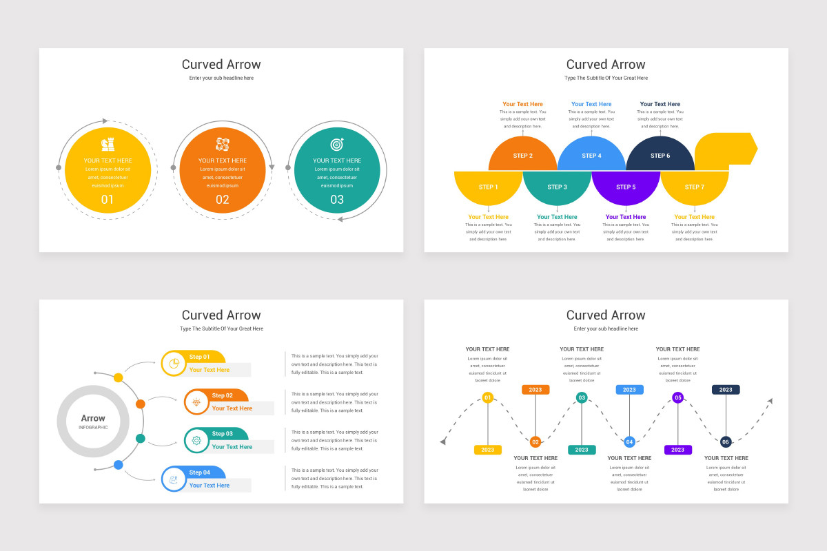 Curved Arrow Google Slides Template Nulivo Market