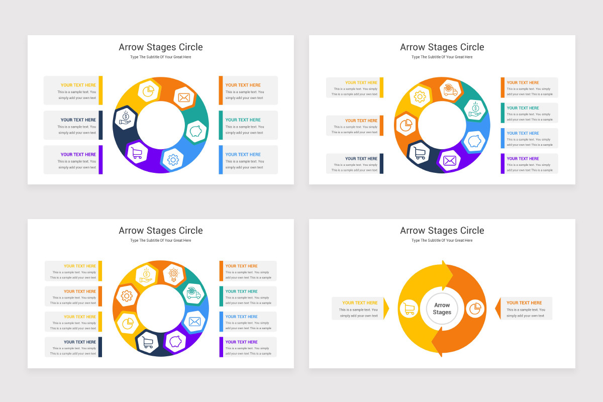 Arrow Stages Circle Google Slides Template