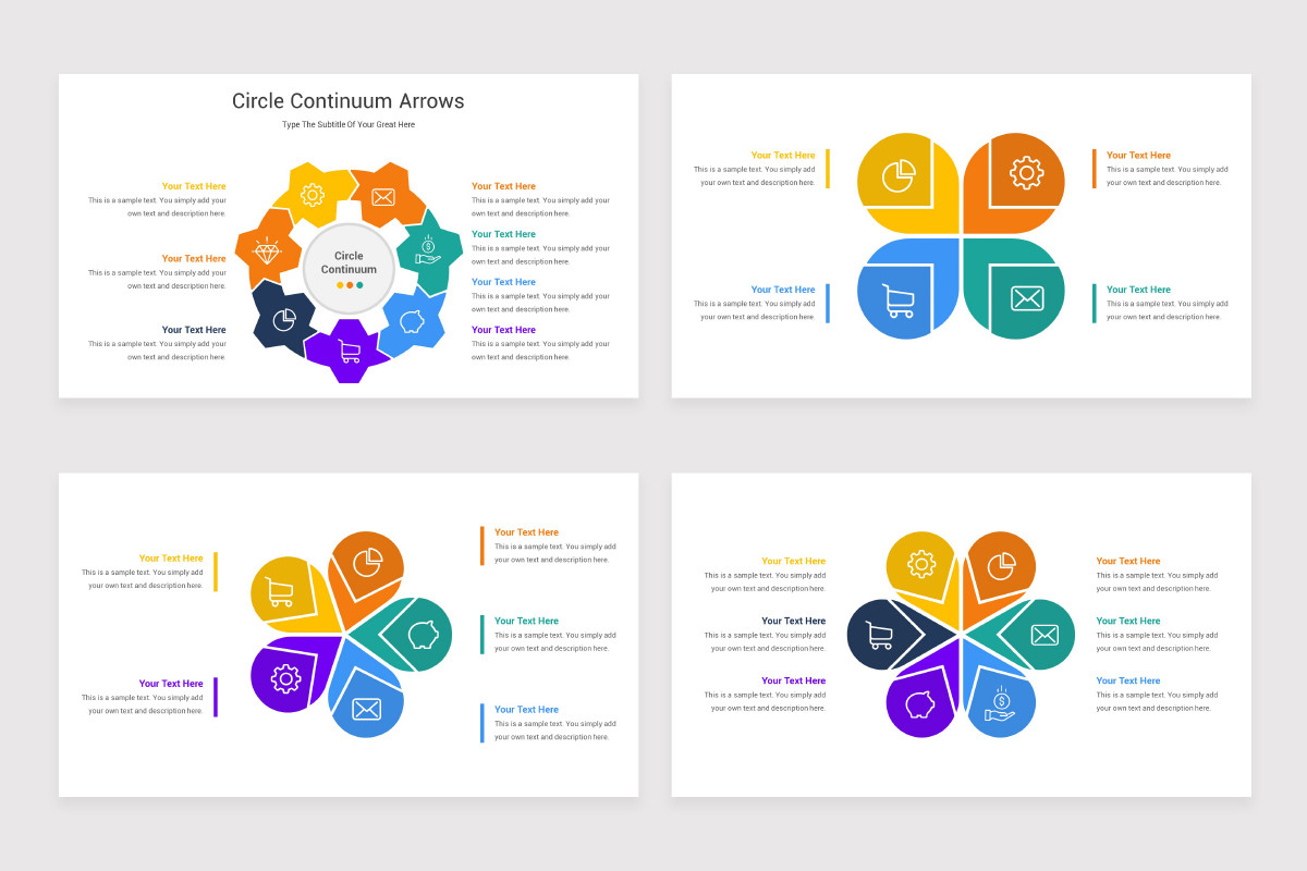 Continuity Slides Design Circle Continuum Arrows Google Slides Template | Nulivo Market