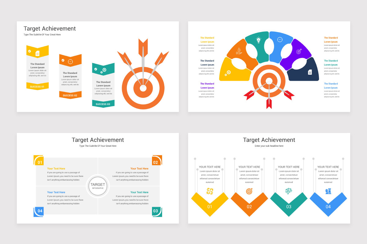 Course Target Slide Design Target Achievement Google Slides Template | Nulivo Market