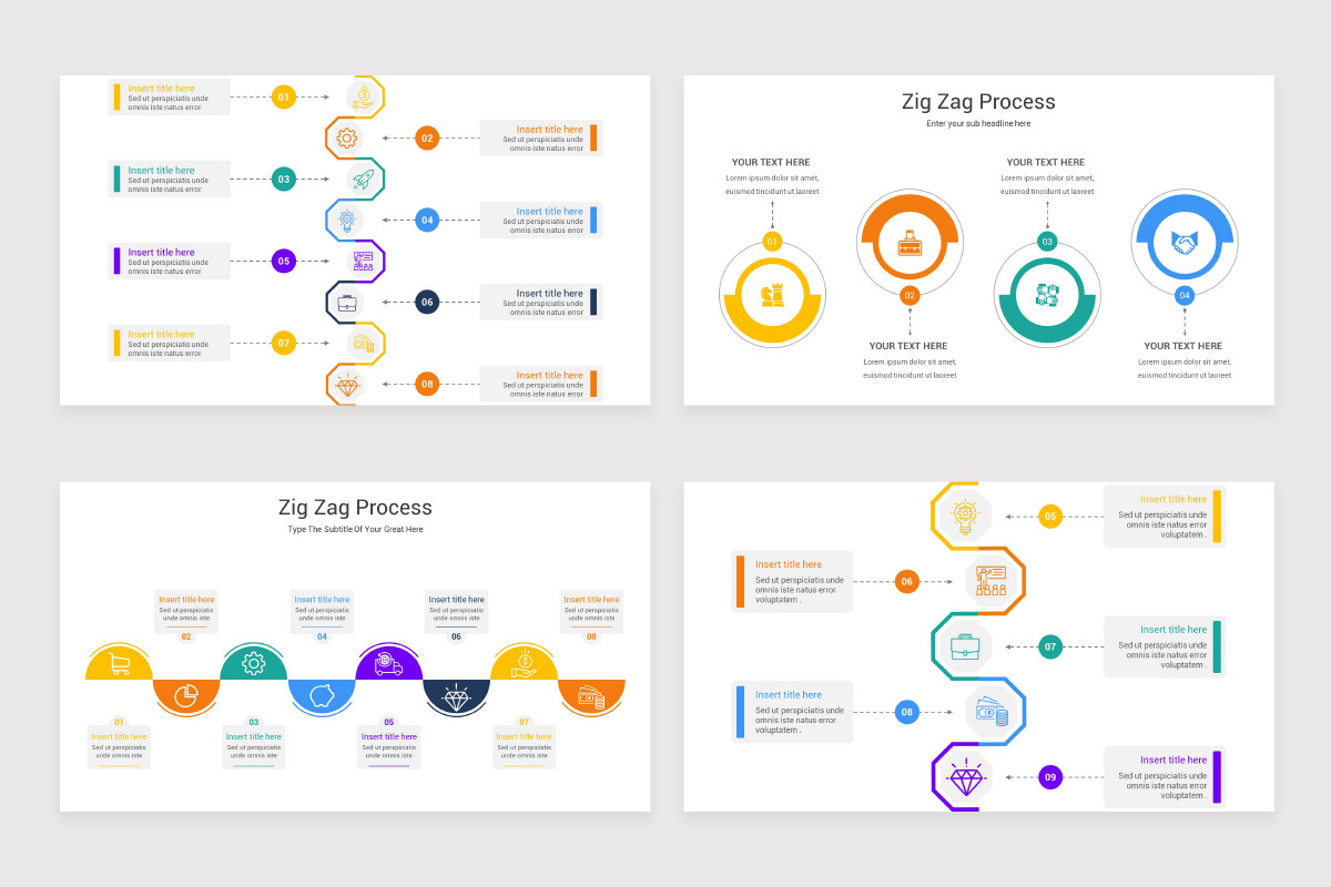 Zig Zag Process Google Slides Template | Nulivo Market