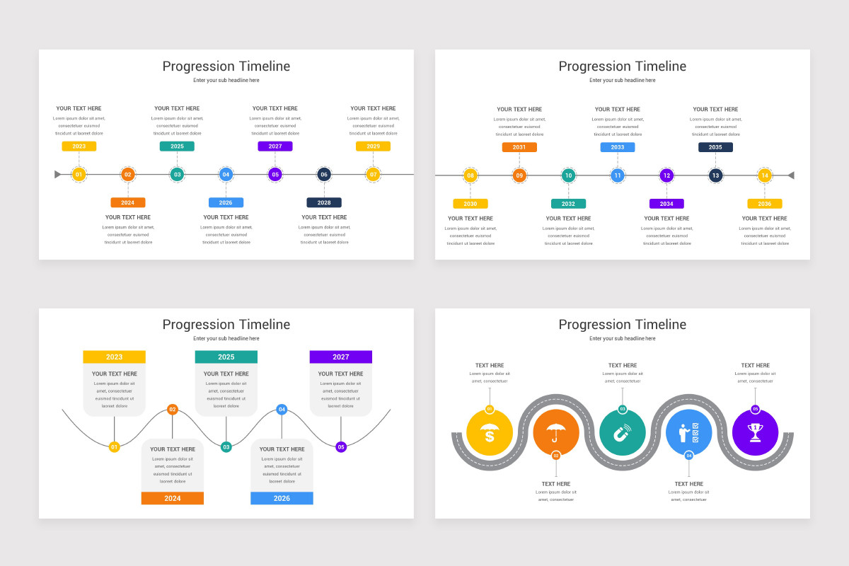 Progression Timeline Google Slides Template | Nulivo Market