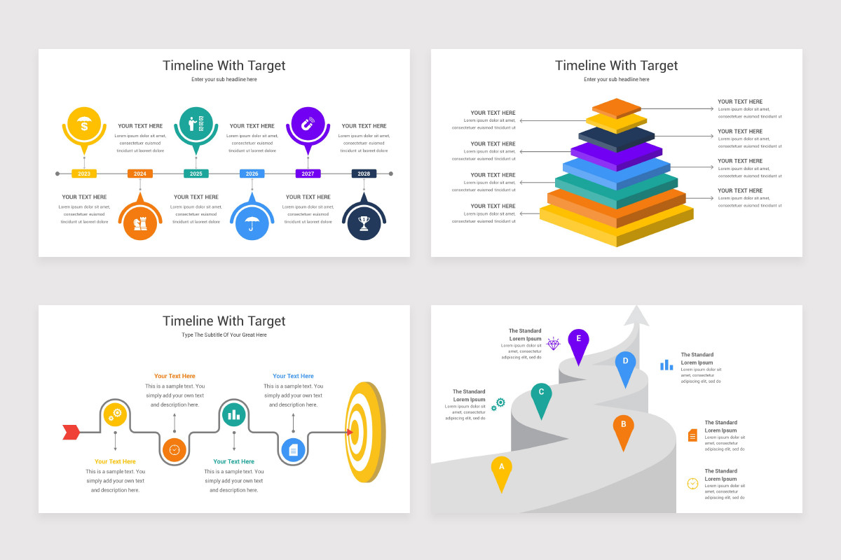 Timeline With Target PowerPoint Template | Nulivo Market
