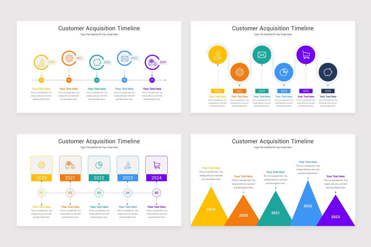 Customer Acquisition Timeline PowerPoint Template | Nulivo Market