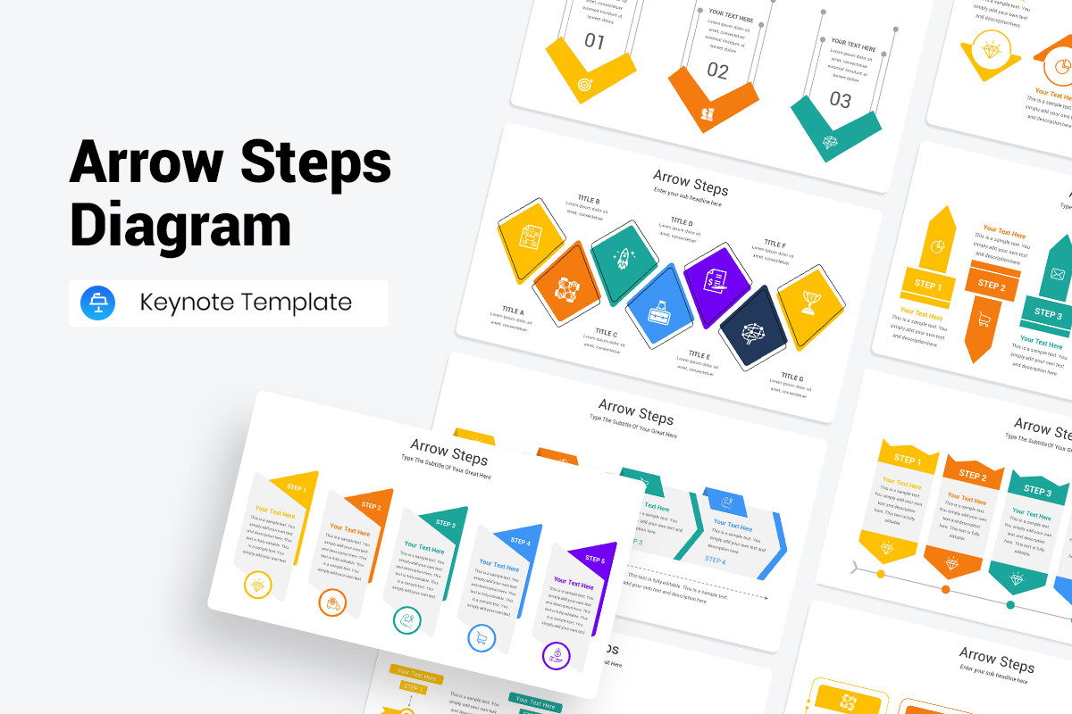 Arrow Steps Keynote Template Nulivo Market