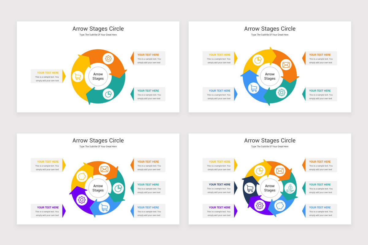 Arrow Stages Circle Keynote Template