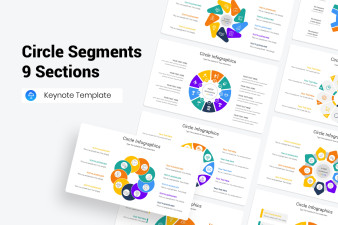 Circle Segments 9 Sections Keynote Template