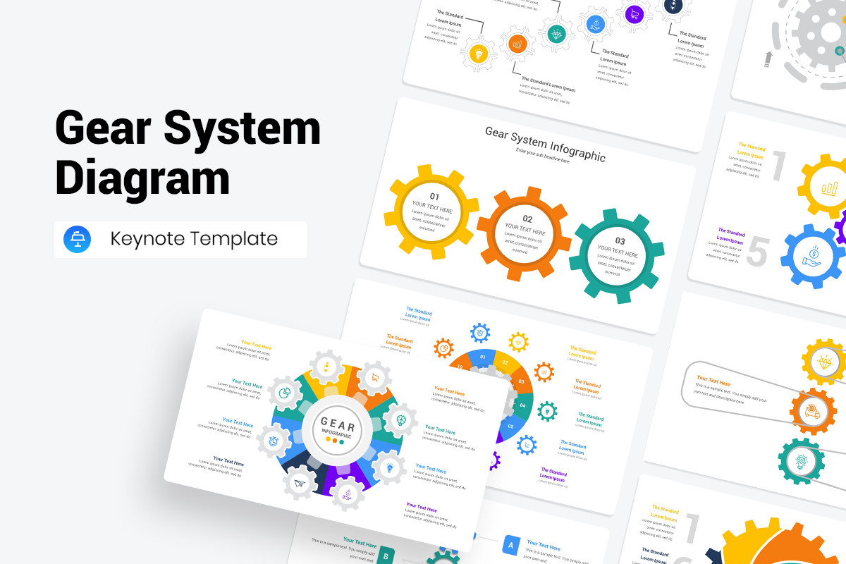 Gear System Diagram Keynote Template Nulivo Market