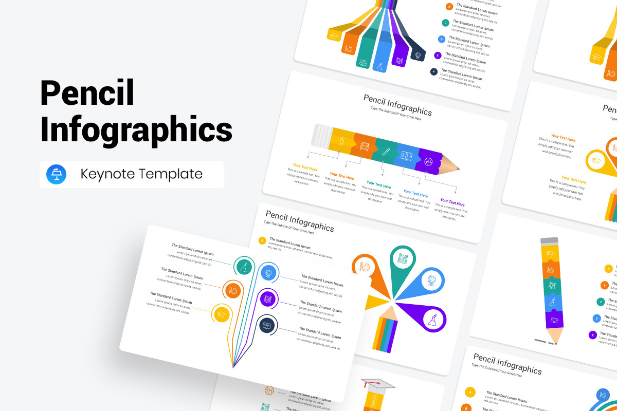 Pencil Infographics Keynote Template | Nulivo Market