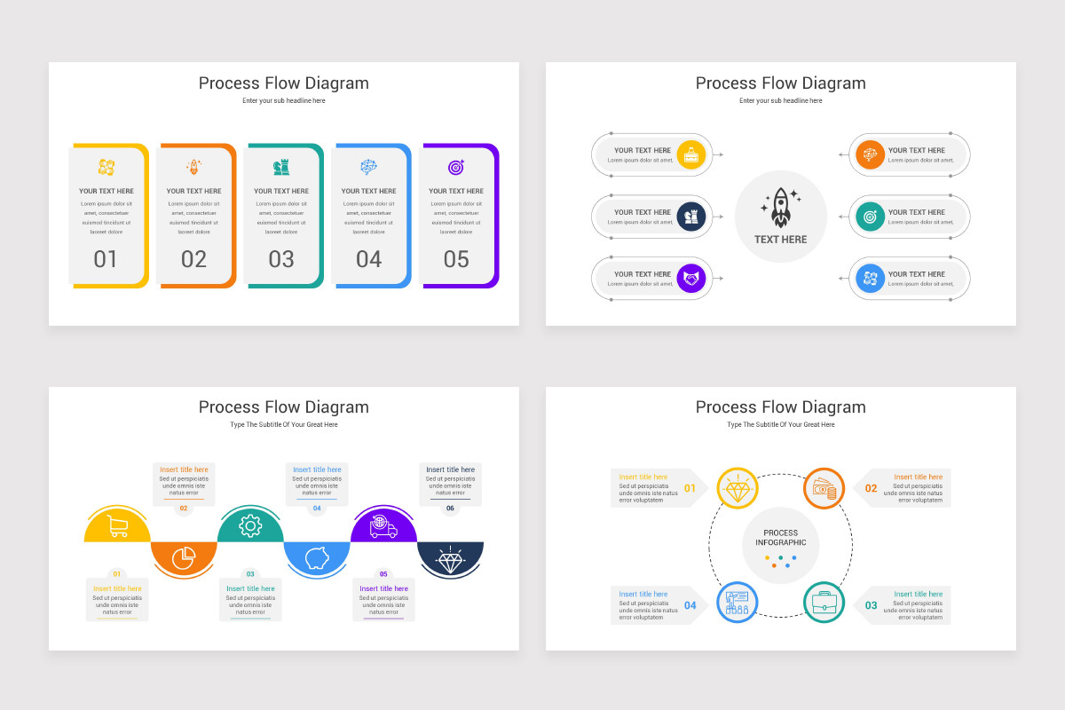 Process Template Key Process Flow Diagram Keynote Template | Nulivo Market