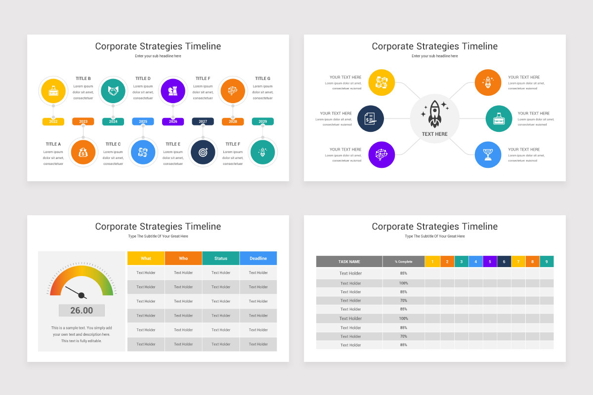Corporate Strategies Timeline Keynote Template