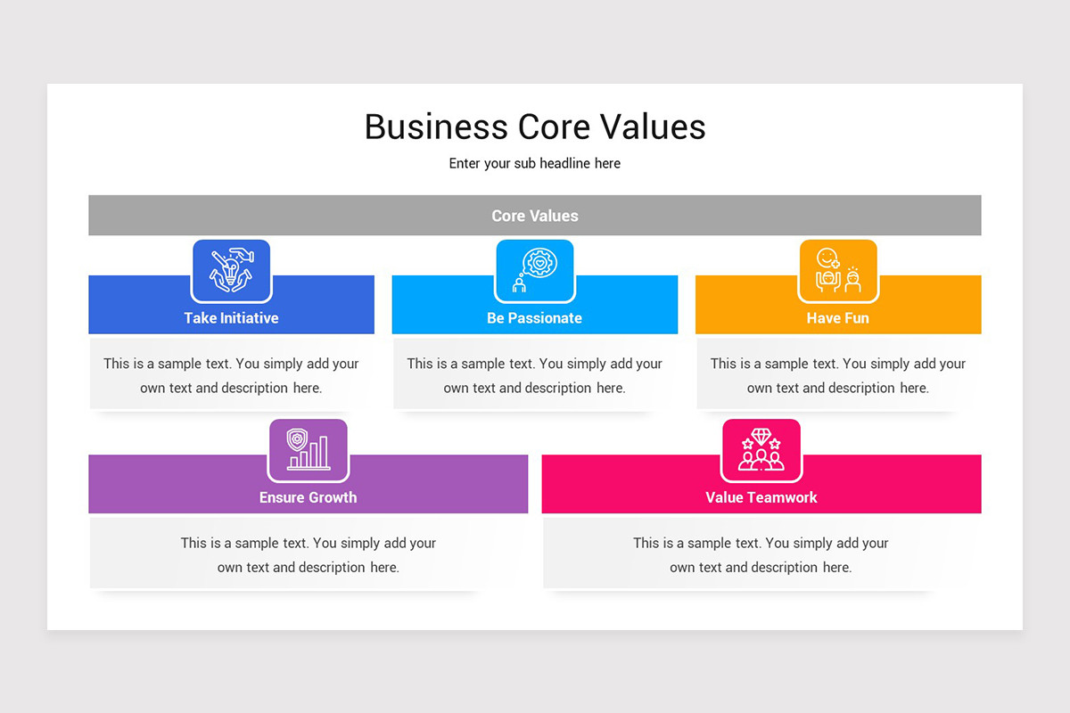 Values Presentation Example Business Core Values PowerPoint Presentation Template | Nulivo Market