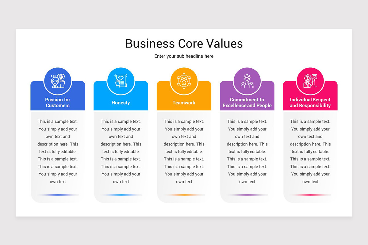 Company Values Powerpoint Slide Example Business Core Values PowerPoint Presentation Template | Nulivo Market