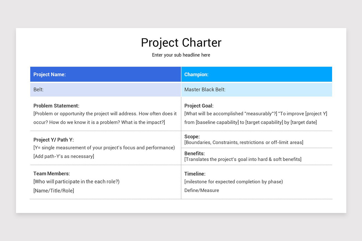 Project Charter PowerPoint Template Nulivo Market