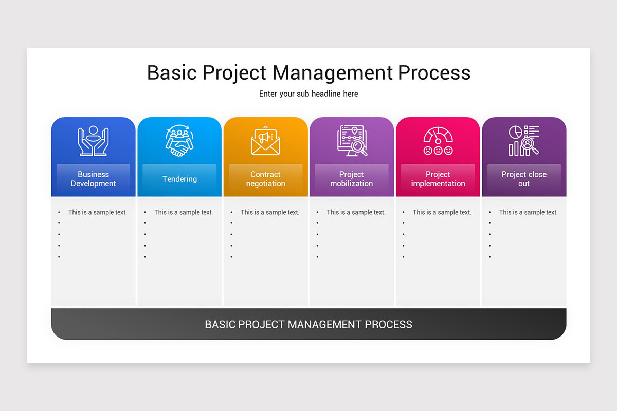 Basic Project Management Process Keynote Template | Nulivo Market