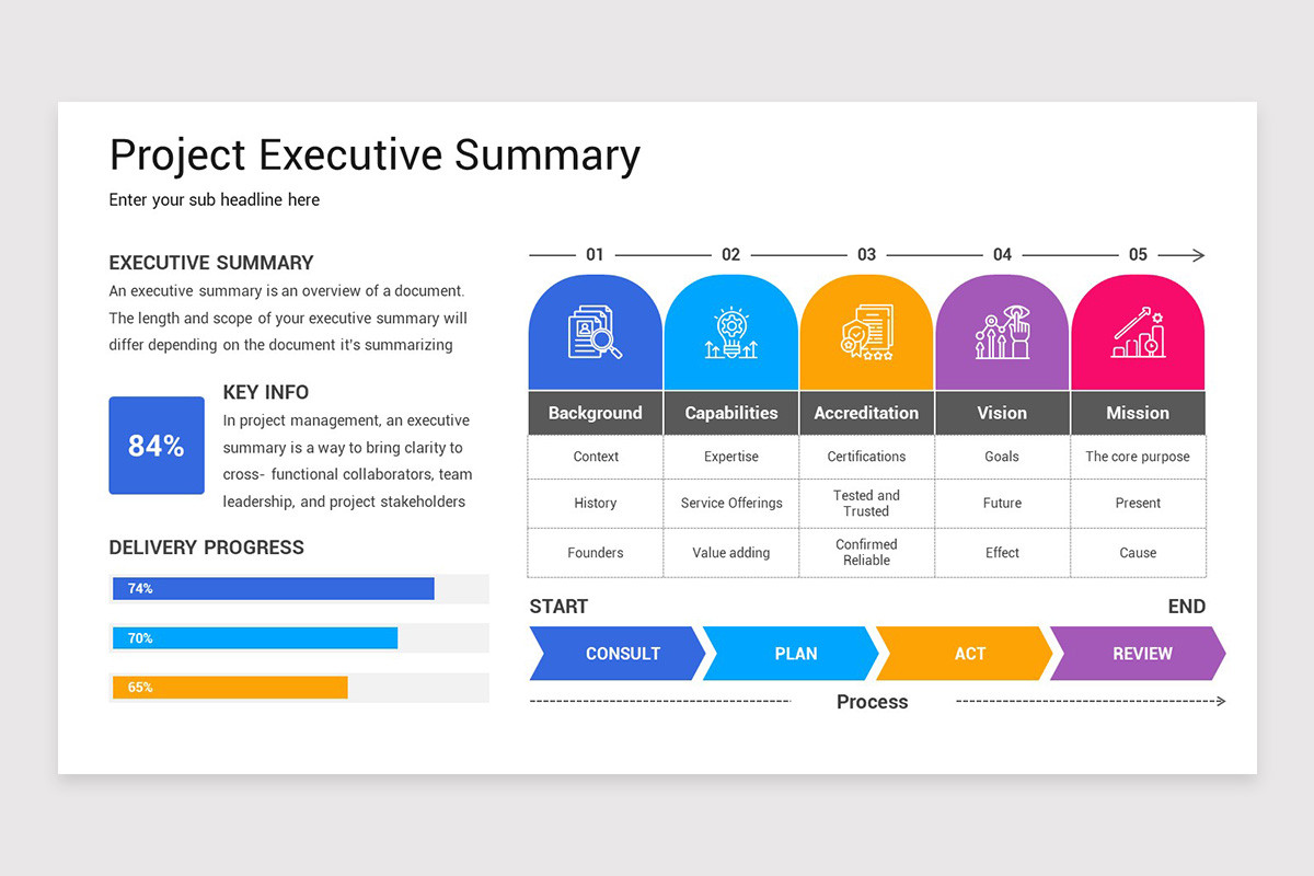Project Executive Summary PowerPoint Template Nulivo Market