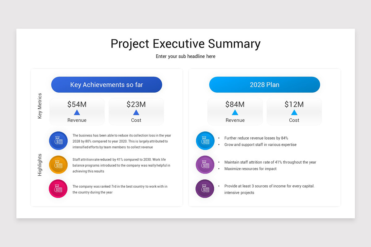 Project Executive Summary PowerPoint Template | Nulivo Market