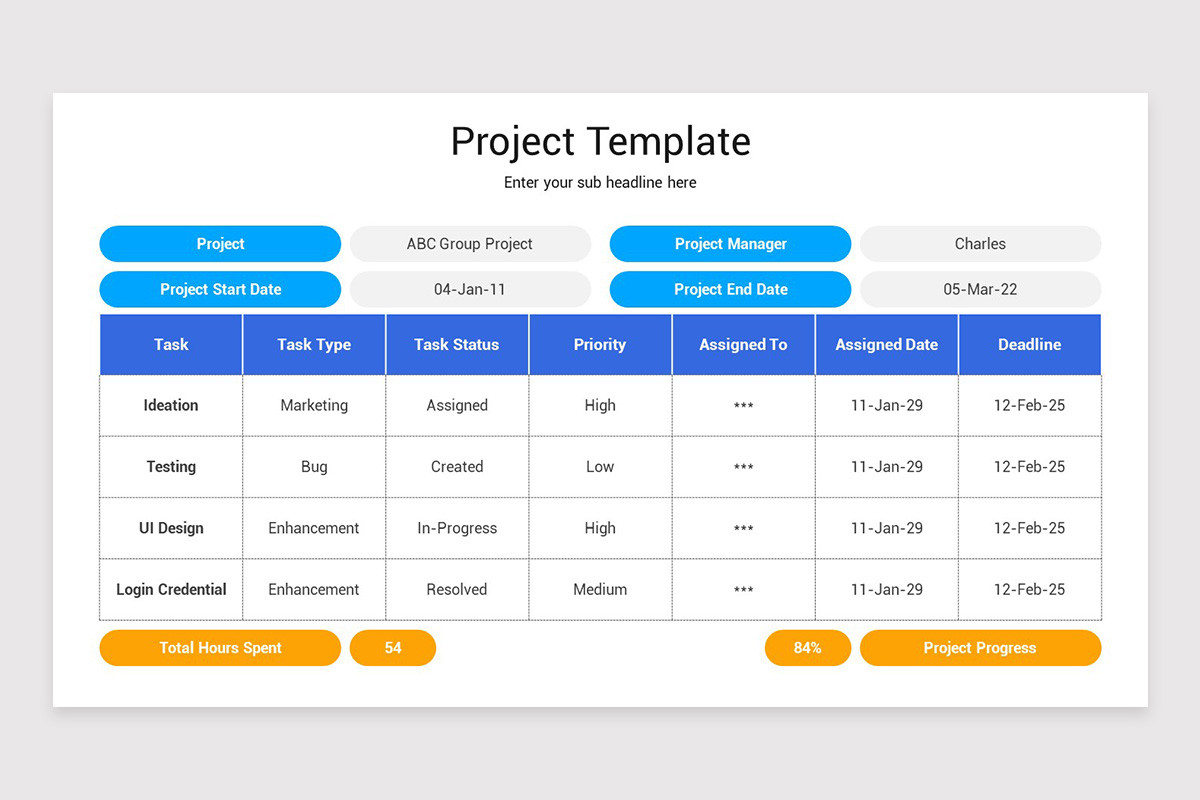 Project Monitoring PowerPoint Template | Nulivo Market