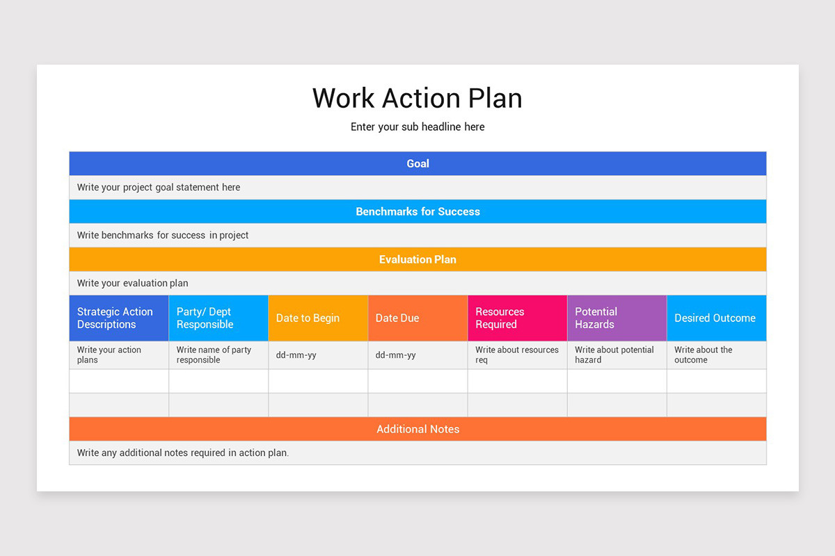 Project Action Noteschart Project Action Plan Keynote Template | Nulivo Market