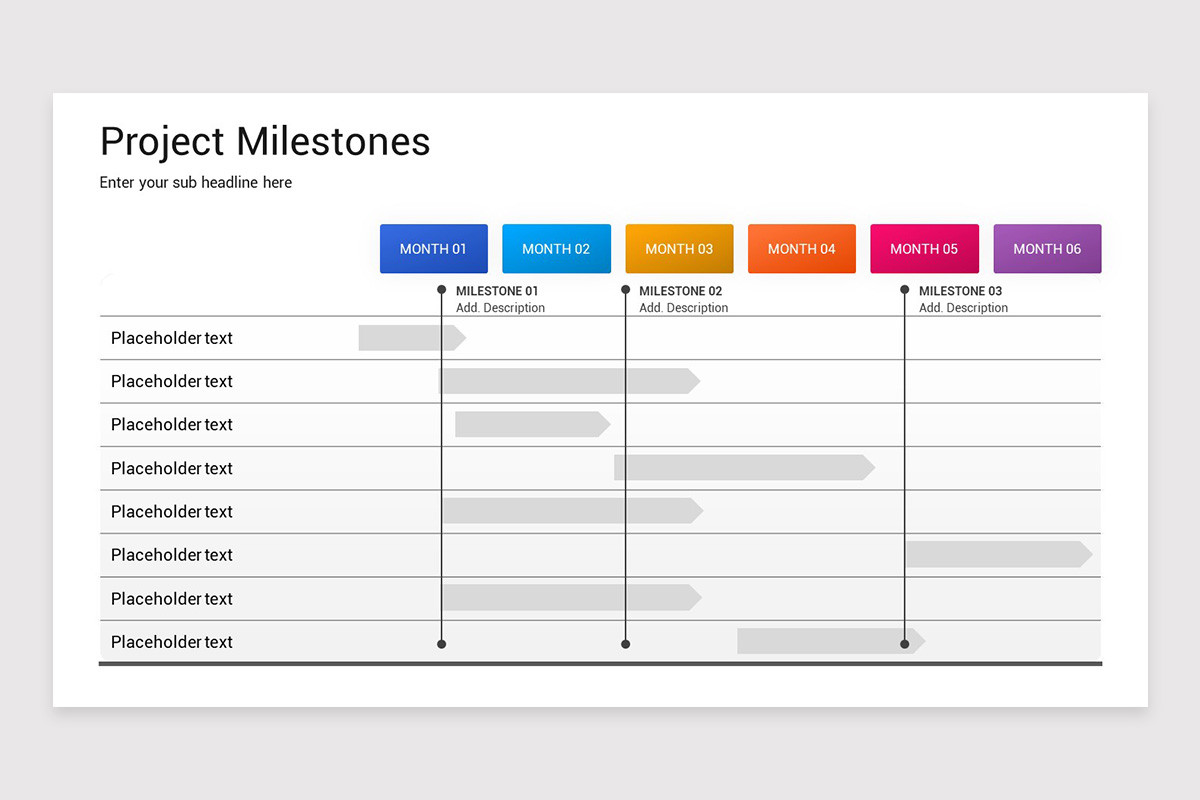 Example Powerpoint Software Feature Milestone Chart Project Milestones PowerPoint Presentation Template | Nulivo Market