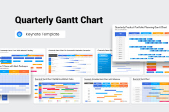 Quarterly Gantt Chart Keynote Presentation Template