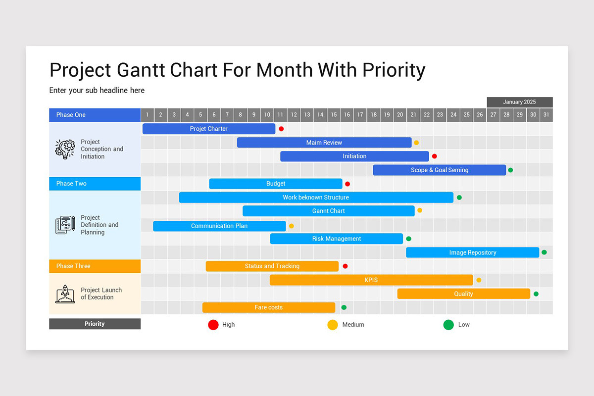 Project Gantt Chart PowerPoint Template | Nulivo Market