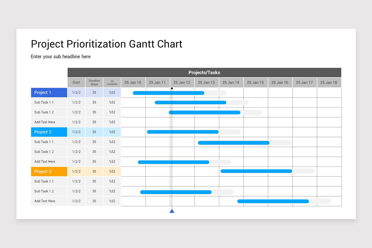 Project Gantt Chart Google Slides Template Nulivo Market