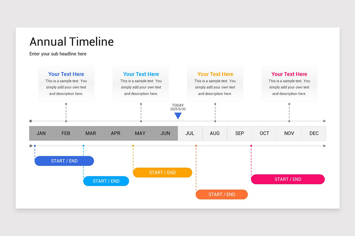 Annual Clock Powerpoint Examples Annual Timeline Presentation PowerPoint Template | Nulivo Market