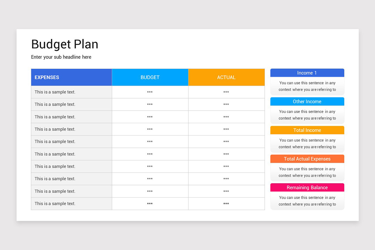 Budget Plan Presentation Google Slides Template | Nulivo Market