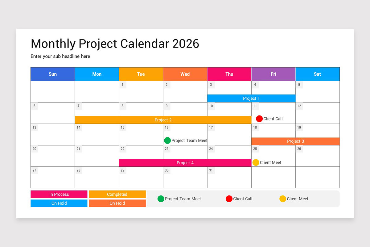 Powerpoint Calendar Template Monthly