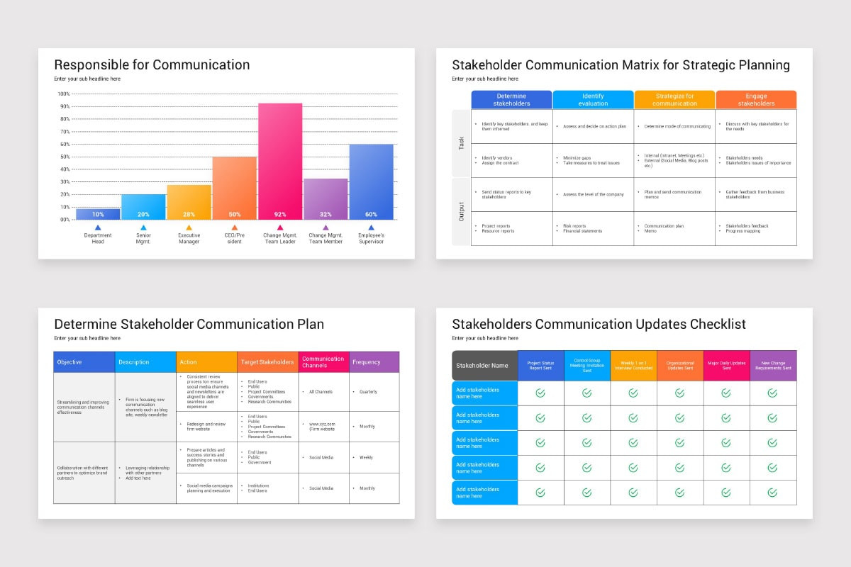 Simple Communication Matrix Communication Matrix Powerpoint Template
