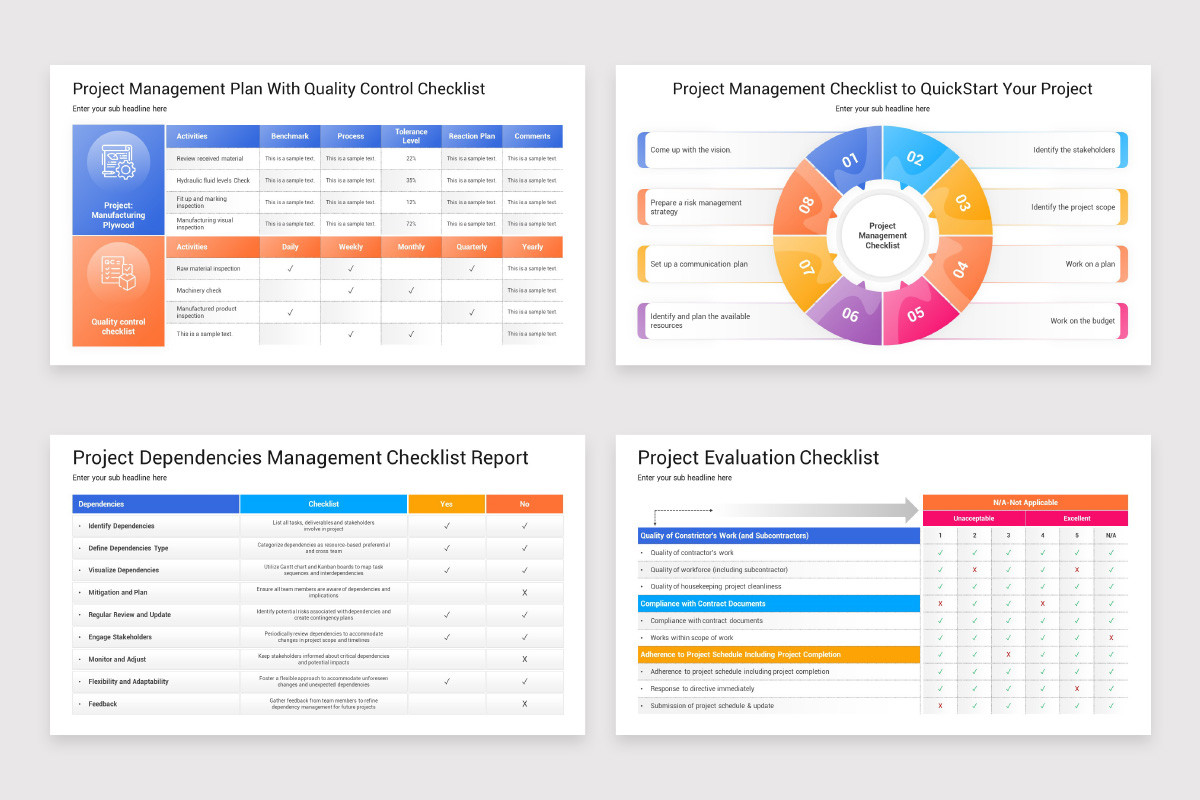 Project Management Checklist PowerPoint Template | Nulivo Market