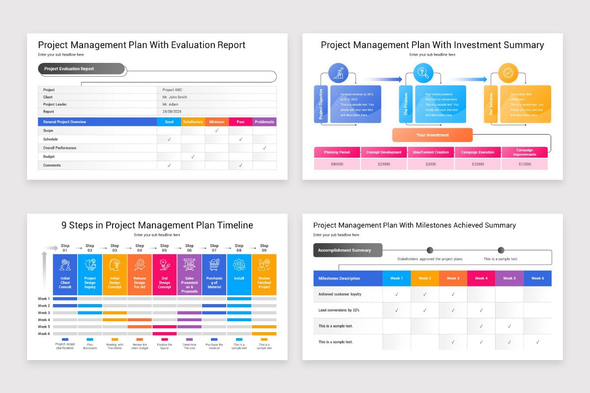 Planning Map Powerpoint Example Project Management Plan PowerPoint Template | Nulivo Market